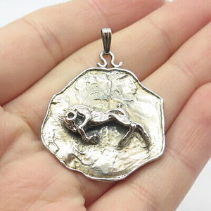 925 Sterling Silver Vintage ''Aries'' Zodiac Sign Pendant